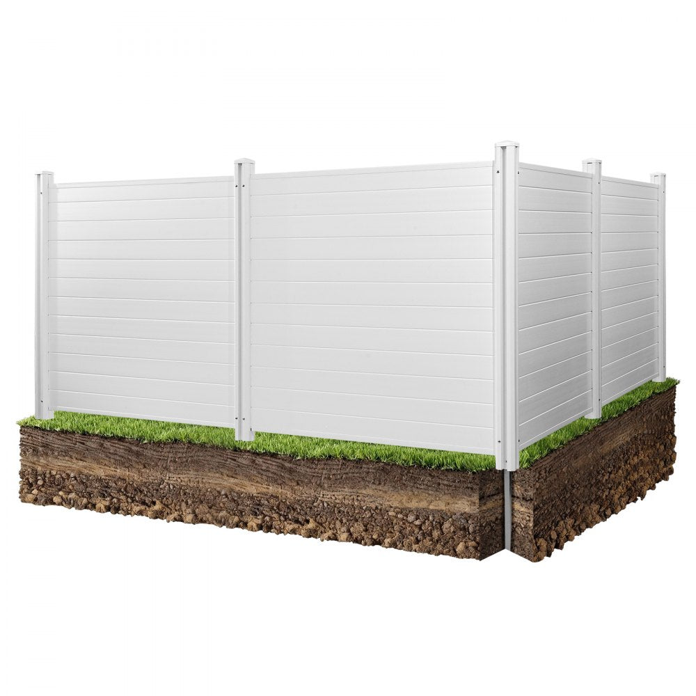 VEVOR 4 Panels Outdoor Privacy Screen, 50 x 50 in Air Conditioner Fence with 27.6 in Ground Stakes, Pool Equipment