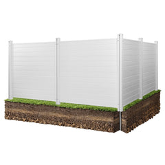 VEVOR 4 Panels Outdoor Privacy Screen, 50 x 50 in Air Conditioner Fence with 27.6 in Ground Stakes, Pool Equipment