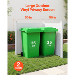 VEVOR 2 Panels Outdoor Privacy Screen, 50 x 50 in Air Conditioner Fence with 27.6 in Ground Stakes, Pool Equipment