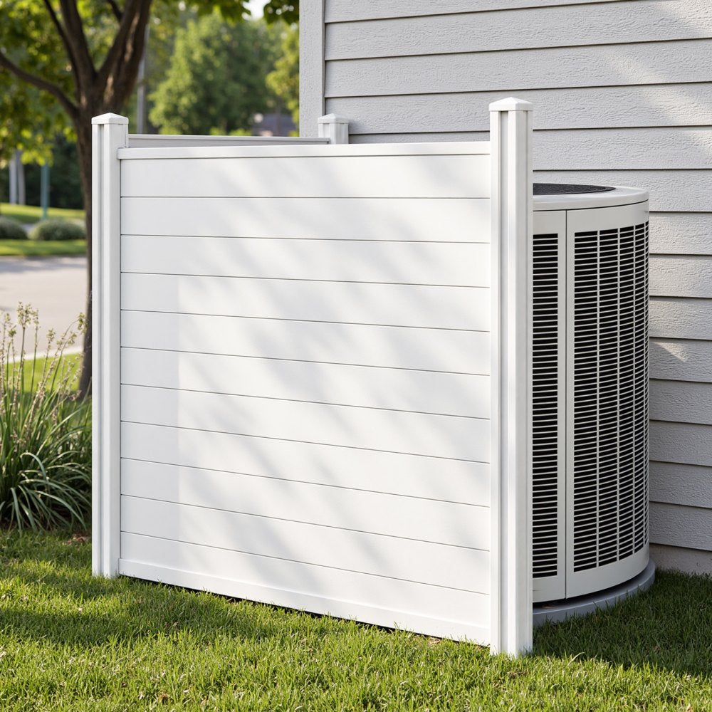 VEVOR 2 Panels Outdoor Privacy Screen, 50 x 50 in Air Conditioner Fence with 27.6 in Ground Stakes, Pool Equipment