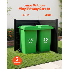 VEVOR 2 Panels Outdoor Privacy Screen, 48 x 48 in Air Conditioner Fence with 27.6 in Ground Stakes, Pool Equipment