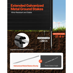 VEVOR 2 Panels Outdoor Privacy Screen, 48 x 48 in Air Conditioner Fence with 27.6 in Ground Stakes, Pool Equipment