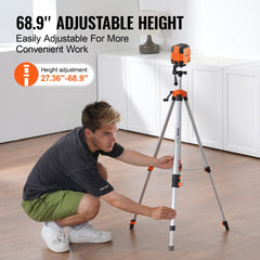 VEVOR Laser Level Tripod, ¼ x 20 Thread Mount, 27.36-68.11 inch Height Adjustment with Integrated Level Bubble