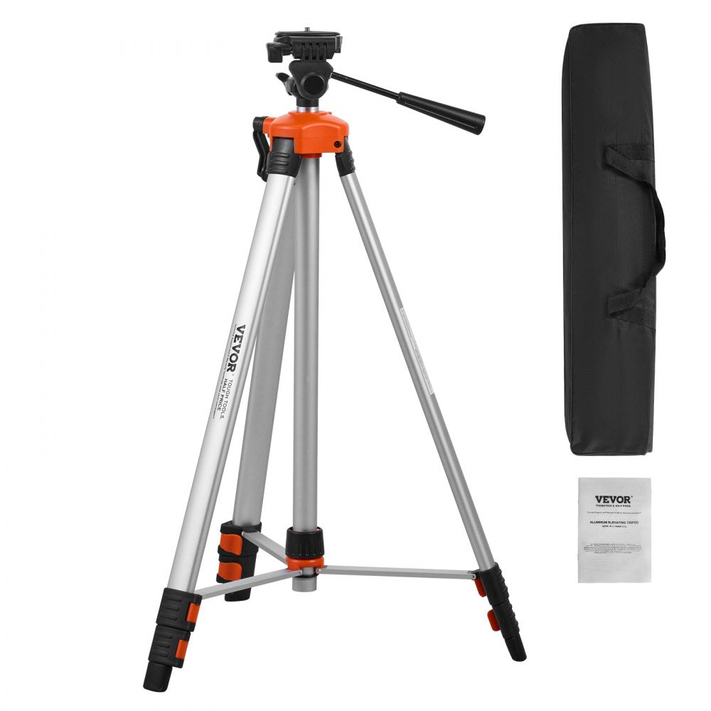VEVOR Laser Level Tripod, ¼ x 20 Thread Mount, 27.36-68.11 inch Height Adjustment with Integrated Level Bubble