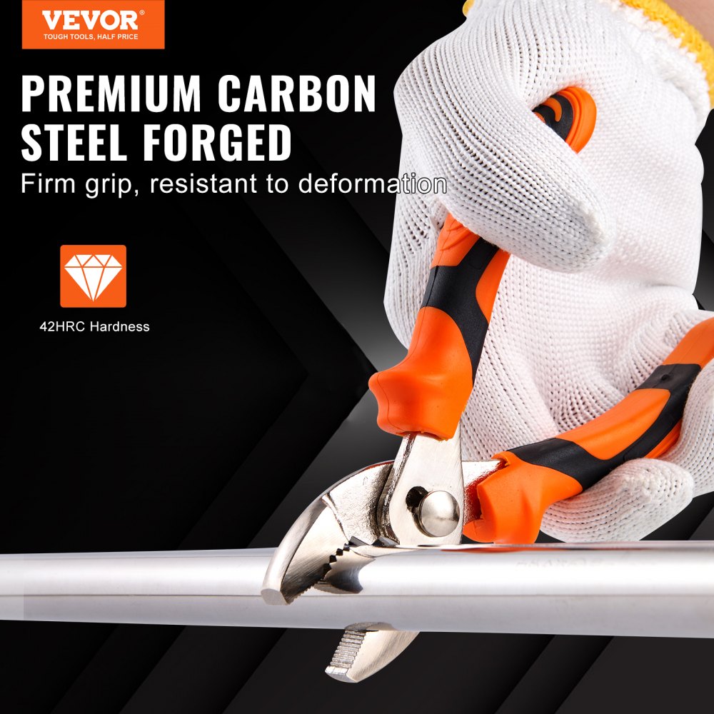VEVOR 8-Piece Pliers Set, High Carbon Steel, 12"/10"/8" Groove Joint Pliers, 8" Linesman's Pliers, 6" Slip Joint