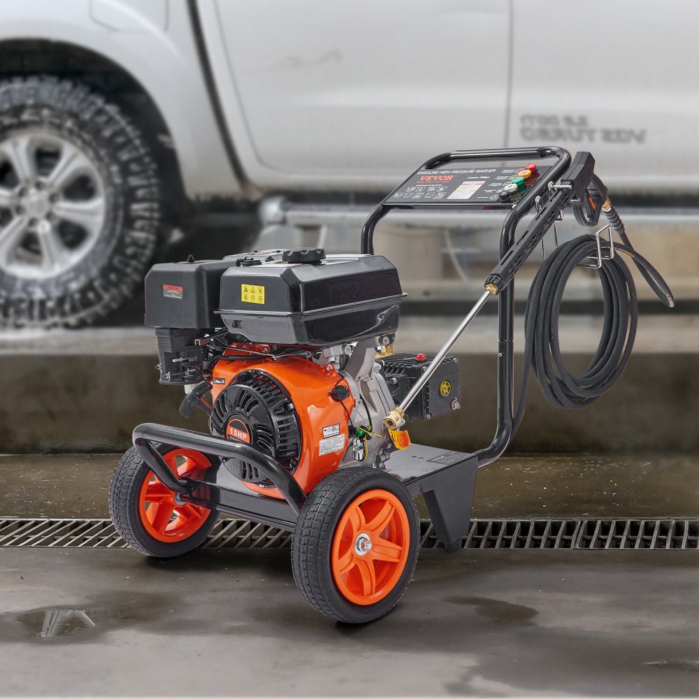 VEVOR Gas Pressure Washer, 4400 PSI 4.0 GPM, Gas Powered Pressure Washer with Copper Pump, Spray Gun and Extension
