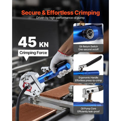 VEVOR Hydraulic Hose Crimper, Hydra-Krimp AC Hose Crimper Kit with 7 Dies Snap-On, Integral Manual Hydraulic A/C Hoses