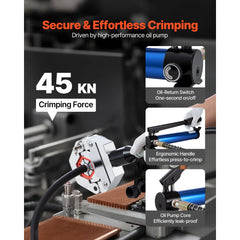 VEVOR Hydraulic Hose Crimper, Hydra-Krimp AC Hose Crimper Kit with 7 Dies Snap-On & Carrying Case, Hydraulic A/C Hoses