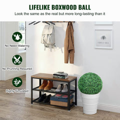 VEVOR Artificial Topiaries Boxwood Trees, 16" Tall (2 Pieces), Ball-Shape Faux Topiaries Plant, All-year Green Feaux