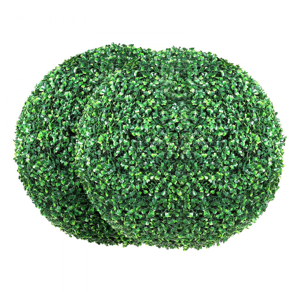VEVOR Artificial Topiaries Boxwood Trees, 16" Tall (2 Pieces), Ball-Shape Faux Topiaries Plant, All-year Green Feaux
