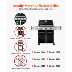 VEVOR Flavorizer Bars and Heat Deflectors, 17 inch Grill Replacement Part, for Weber Genesis 300 Series Grills