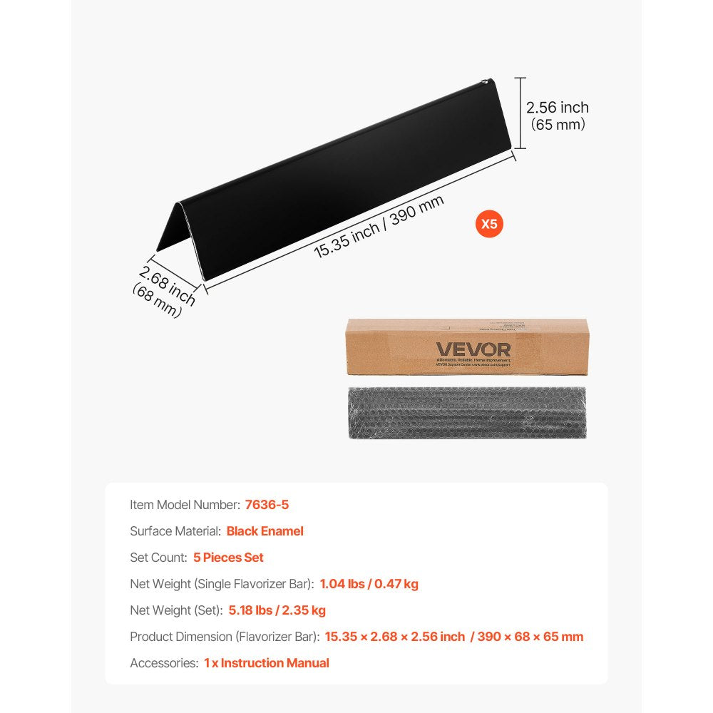 VEVOR Flavorizer Bars, 15 inch Grill Replacement Part, for Weber Spirit I & II 300 Series Grills, Including Spirit