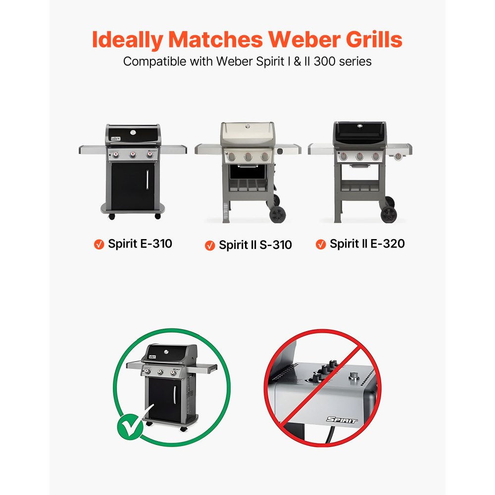 VEVOR Flavorizer Bars, 15 inch Grill Replacement Part, for Weber Spirit I & II 300 Series Grills, Including Spirit