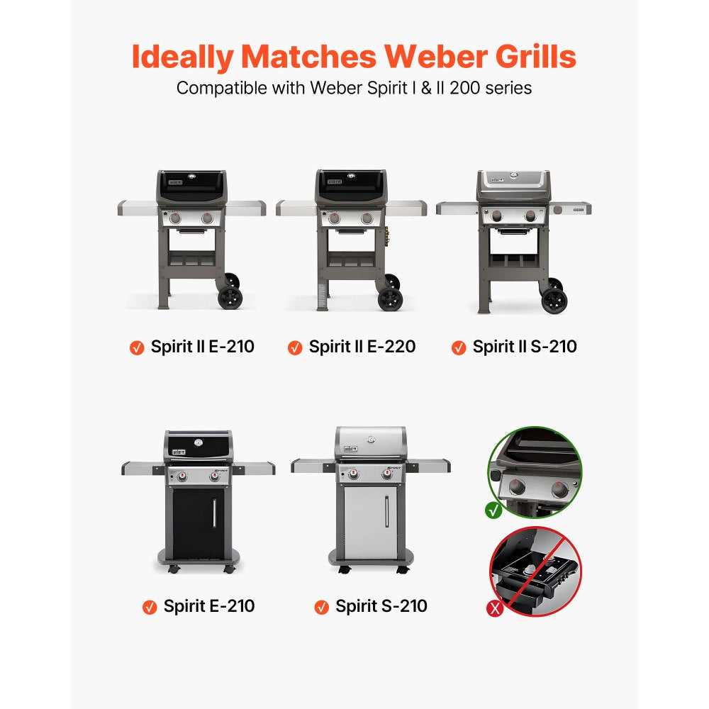 VEVOR Flavorizer Bars, 15 in Grill Replacement Part, for Weber Spirit I & II 200 Series Grills, Including Spirit ll