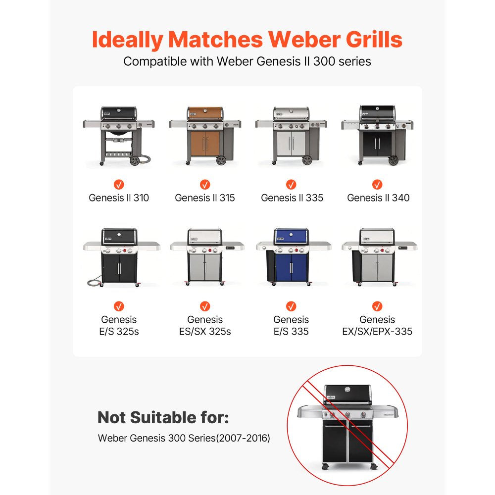VEVOR Flavorizer Bars, 17 inch Grill Replacement Part, for Weber Genesis ll 310 315 335 340, E/S 325s, ES/SX 325s, E/S