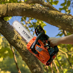 VEVOR Gas Chainsaw, 25.4CC 12" 1.2HP, Gasoline Powered Chain Saw, Handheld Cordless Petrol Chainsaws for Tree Wood