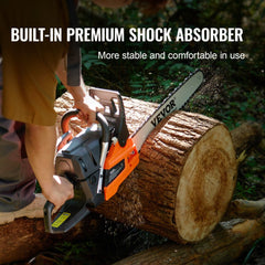 VEVOR Gas Chainsaw, 52CC 18" 2.55HP, Gasoline Powered Chain Saw, Handheld Cordless Petrol Chainsaws for Tree Wood