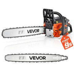 VEVOR Gas Powered Chainsaw 18 & 20 Inch 58CC 3.22HP 2 Stroke Engine Saw, for Wood Cutting, Tree Trimming & Land
