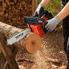 VEVOR Gas Powered Chainsaw 12 Inch 25.4CC 1HP 2 Stroke Engine Gas Chainsaw, for Wood Cutting, Tree Trimming & Land