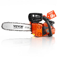 VEVOR Gas Powered Chainsaw 12 Inch 25.4CC 1HP 2 Stroke Engine Gas Chainsaw, for Wood Cutting, Tree Trimming & Land