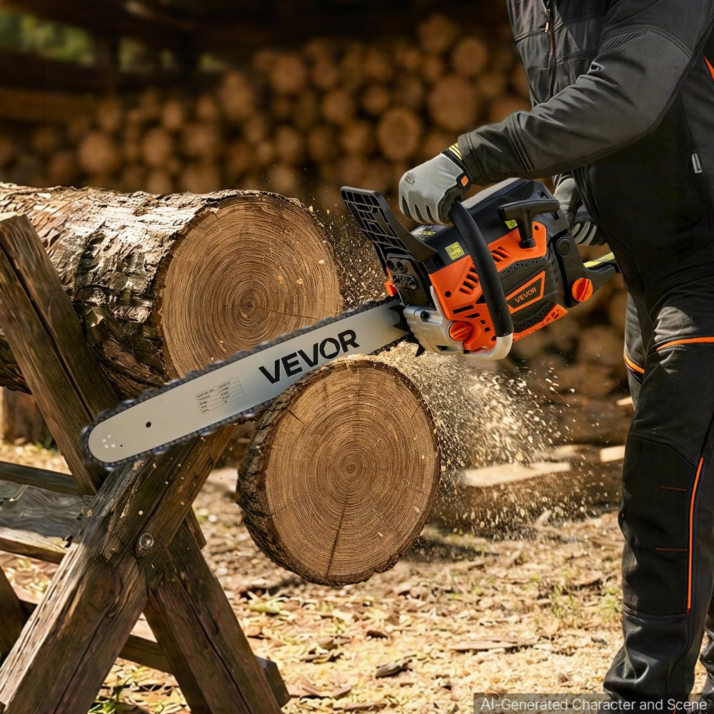 VEVOR Gas Powered Chainsaw 20 Inch 58CC 3.22HP 2 Stroke Engine Gas Chainsaw, for Wood Cutting, Tree Trimming & Land