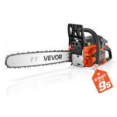 VEVOR Gas Powered Chainsaw 20 Inch 58CC 3.22HP 2 Stroke Engine Gas Chainsaw, for Wood Cutting, Tree Trimming & Land