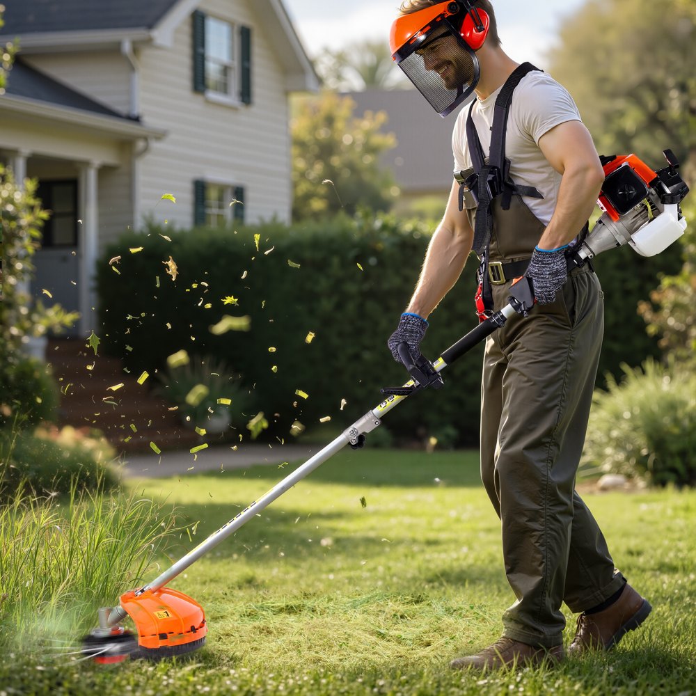 VEVOR Gas Hedge Trimmer, 2 Cycle Gas Power Handheld Hedge Trimmer, 5-in-1 63cc Cordless Weed Eater with Protective Gear