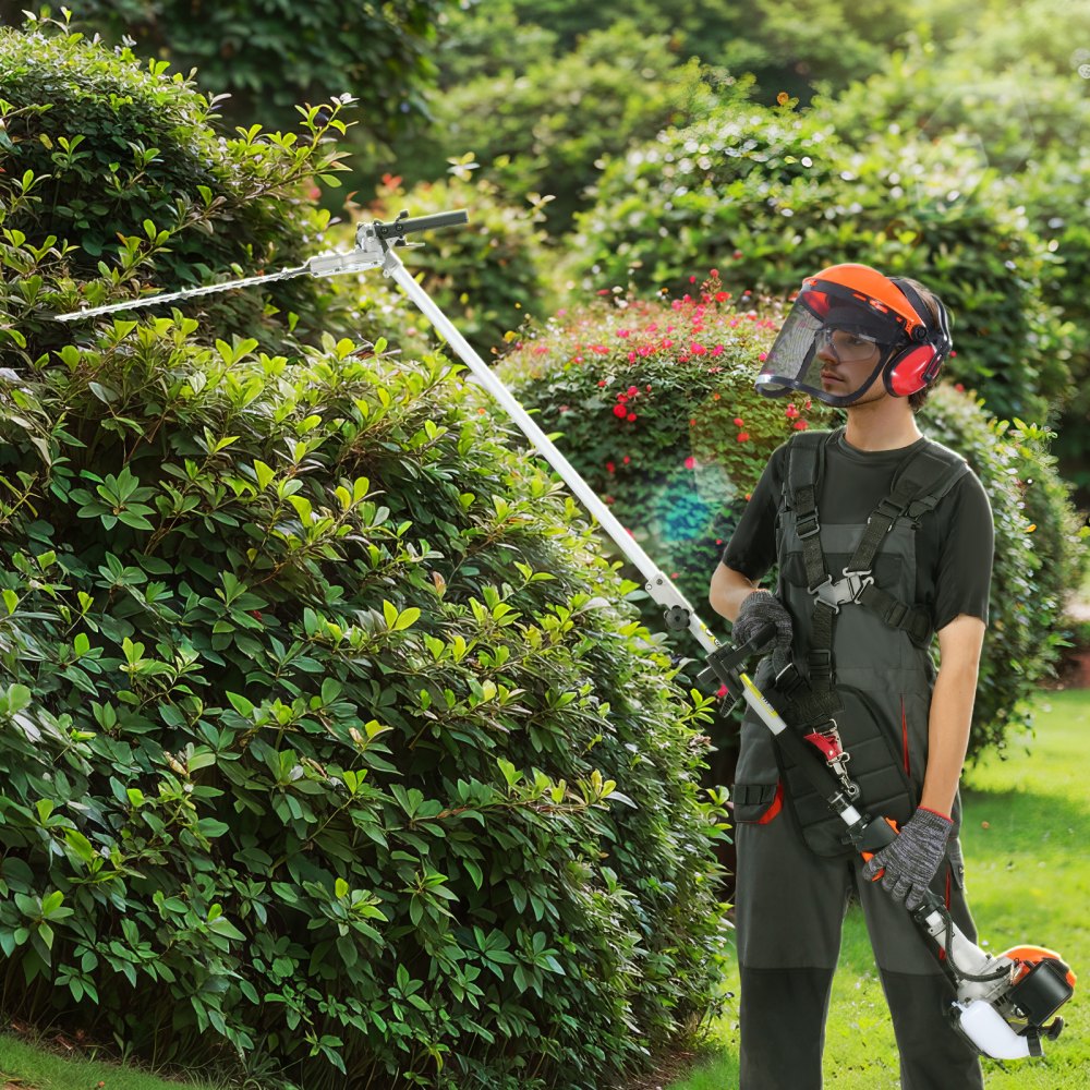 VEVOR 43CC 6-in-1 Multi-Functional Trimming Tools, Gas Hedge Trimmer, Weed Eater, String Trimmer, Brush Cutter, Edger