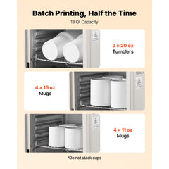 VEVOR Sublimation Oven Machine, 13 Qt, Fits 20oz Tumblers, with 1 Heat Air Gun, 50 Shrink Films, 1 Tape and 2 Heat