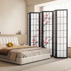 VEVOR Room Divider, 6 Panel Japanese Room Divider Screen, Wood Folding Privacy Screen Indoor, Japanese Partition