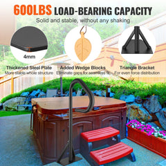 VEVOR Hot Tub Handrail, 360 Rotatable Spa Side Handrail with 35"-57" Adjustable Height, Rust-proof Aluminum Spa Step