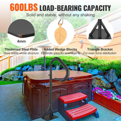 VEVOR Hot Tub Handrail, 360 Rotatable Spa Side Handrail with 48"-63" Adjustable Height, Rust-proof Aluminum Spa Step