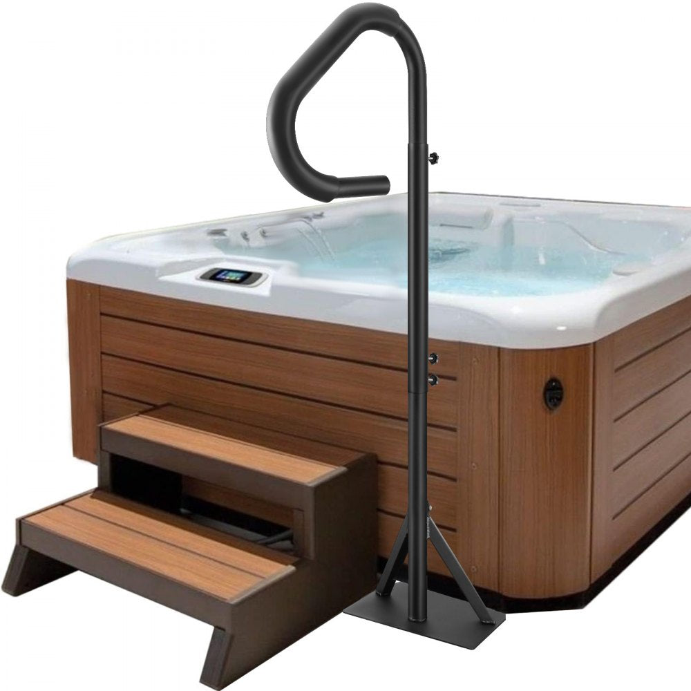VEVOR Hot Tub Handrail, 360 Rotatable Spa Side Handrail with 48"-63" Adjustable Height, Rust-proof Aluminum Spa Step