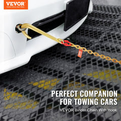 VEVOR J Hook Chain, 5/16" x 6' G80 15" Long Shank J Hook Tow Chain with RTJ Cluster Hook & Grab Hook, 5400 lbs Safe
