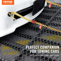 VEVOR J Hook Chain, 2PCS 5/16" x 6' G80 15" Long Shank J Hook Tow Chain with RTJ Cluster Hook & Grab Hook, 5400 lbs
