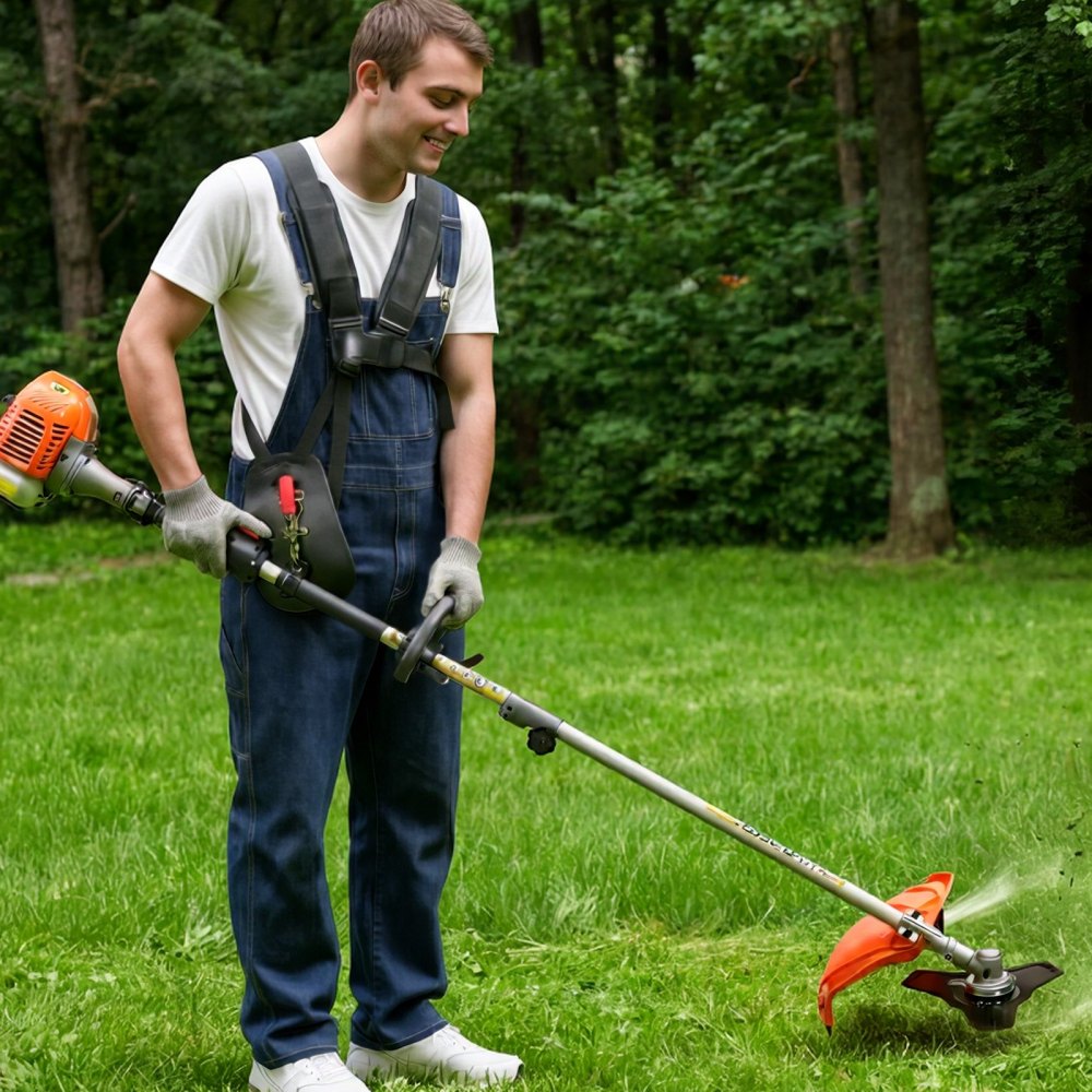 VEVOR String Trimmer, 26cc 2 in 1 Weed Wacker Gas Powered, 17" Cordless Grass Trimmer with 10" Brush Cutter, Shoulder