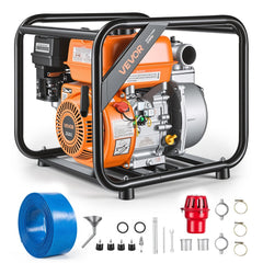 VEVOR Gas Powered Water Pump, 2 in, 132 GPM 7HP Semi Trash Water Transfer Pump Portable, Gasoline Engine with 25 ft