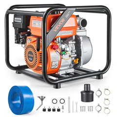 VEVOR Gas Powered Water Pump, 2 in, 142 GPM 7HP Semi Trash Water Transfer Pump Portable, Gasoline Engine with 25 ft