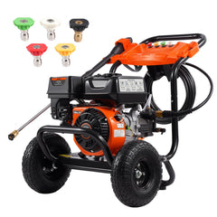 VEVOR Gas Pressure Washer, 3500 PSI 2.6 GPM, Gas Powered Pressure Washer with Aluminum Pump, Spray Gun and Extension