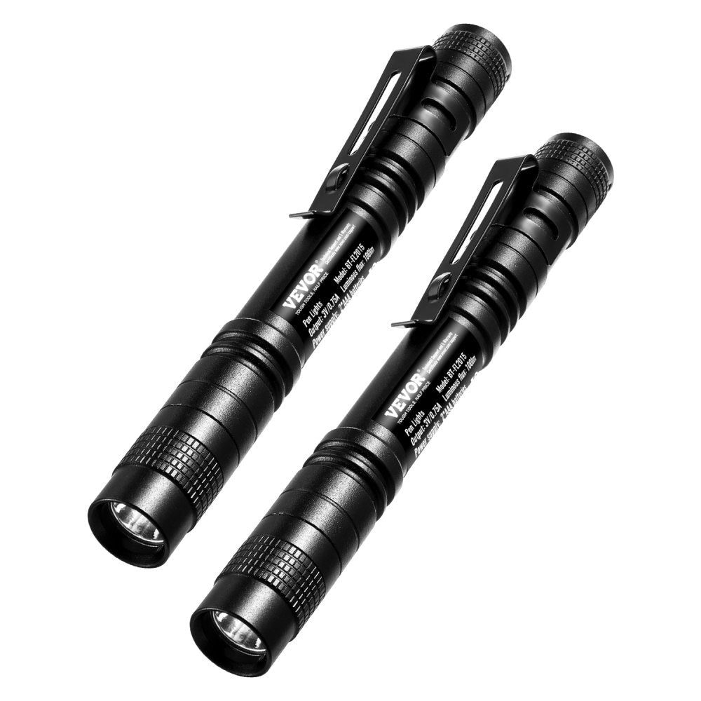 VEVOR Pen Light, 2-Pack 100 Lumens Pocket Flashlight with Clip, IPX4 Waterproof Portable Penlight, Compact and
