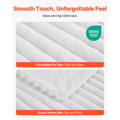 VEVOR Throw Blanket, 50 x 60 Inches / 1270 x 1524 mm, Faux Fur Cozy Throw Blankets, Cute Small Fuzzy Throws