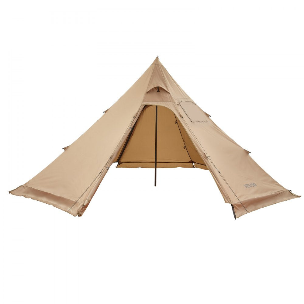 VEVOR Hot Tent for 4 Persons, Portable Winter Tipi Tent with Stove Jack, Waterproof Camping Tents, Lightweight 4 Season
