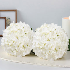 VEVOR Artificial Flowers, 105 pcs Real Looking White Silk Fake Hydrangea Bulk, White Faux Bridal Shower with Stems for