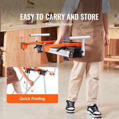 VEVOR Miter Saw Stand, 300lbs Load Capacity Steel Collapsible Stand for Miter Saw with One-piece Mounting Brackets