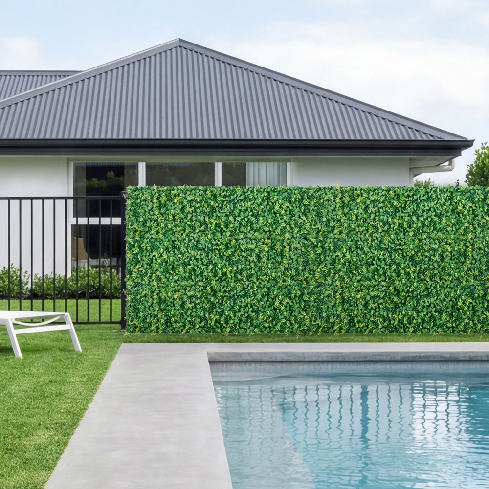 VEVOR Artificial Plant Wall, 4 PCS, Each Panel 2 x 8 ft Artificial Boxwood Panels, Sun Protection Greenery Backdrop