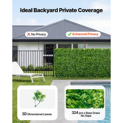 VEVOR Artificial Plant Wall, 12PCS 20 x 20 in Artificial Boxwood Panels, Sun Protection Greenery Backdrop Privacy Hedge