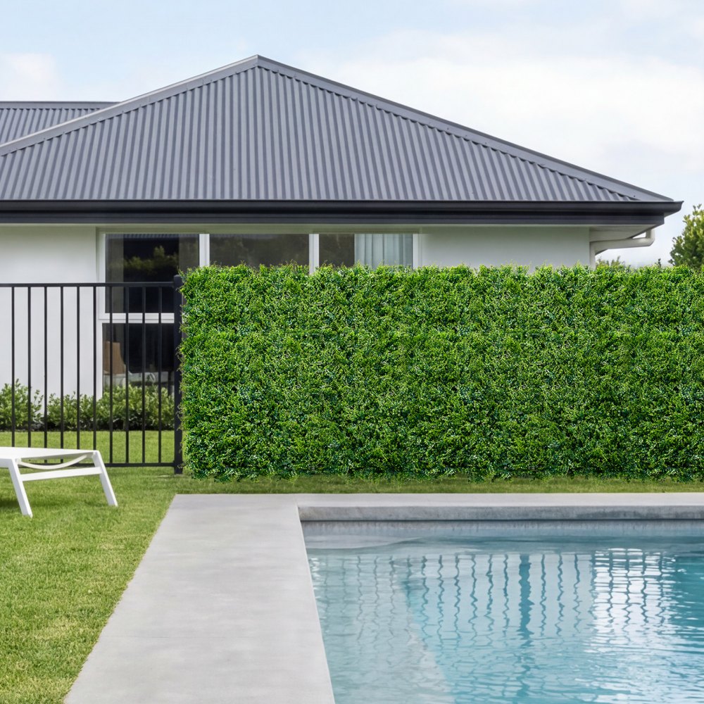 VEVOR Artificial Plant Wall, 12PCS 20 x 20 in Artificial Boxwood Panels, Sun Protection Greenery Backdrop Privacy Hedge