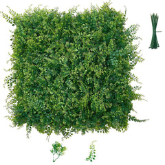 VEVOR Artificial Plant Wall, 12PCS 20 x 20 in Artificial Boxwood Panels, Sun Protection Greenery Backdrop Privacy Hedge