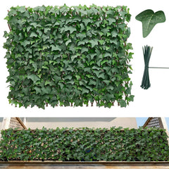 VEVOR Expandable Fence Privacy Screen, 25 x 126 in Expand Artificial Plant Wall, Realistic Artificial Ivy Panel with 50