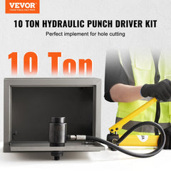 VEVOR Hydraulic Knockout Punch Kit, 10 Ton 1/2" to 2" Conduit Hole Cutter Set, KO Tool Kits with Puncher 6 Piece, Metal
